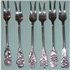 Image 1 : Silver Hors D'oeuvres Forks Set #1310644