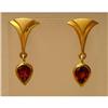 Image 1 : Earings  9ct.  Gold  &  Garnet  Art-deco  Style#1310656