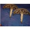Image 1 : Sconces, wooden, gold & gray blue, pair #1310700