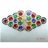Image 1 : Rhinestone Enamel  Czechslovakia Sash Pin #1310810