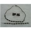 Image 1 : LaRel Rhinestone Parure Black White Swirl Glass#1310942
