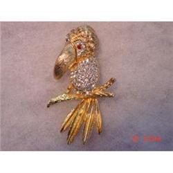 HATTIE CARNEGIE BOUCHER Rhinestone Bird Brooch #1311103