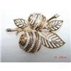 Image 1 : Art Deco TRIFARI Rhinestone Vermeil Brooch RARE#1311235