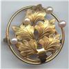 Image 1 :  Gold Filled Leaf  Real Pearl Brooch #1311322
