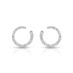 Natural 0.50 CTW Diamond Earrings 14K White Gold - REF-66F6M