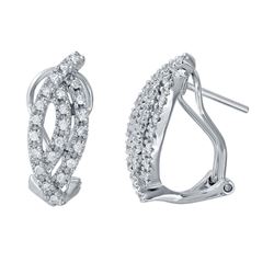 Natural 0.43 CTW Diamond Earrings 18K White Gold - REF-83F7M