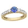 Image 1 : 1.19 CTW Tanzanite & Diamond Ring 14K Yellow Gold - REF-85K5W