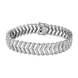 Natural 7.6 CTW Diamond Bracelet 18K White Gold - REF-952W2H