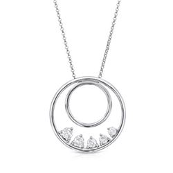 Natural 0.76 CTW Diamond Necklace 14K White Gold - REF-126T9X