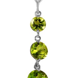 Genuine 3.6 ctw Peridot Necklace 14KT White Gold - REF-24R4P