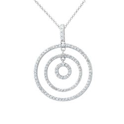 Natural 0.59 CTW Diamond Necklace 14K White Gold - REF-59T4X