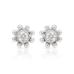 Natural 0.20 CTW Diamond Earrings 14K White Gold - REF-36T2X