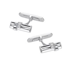 Natural 0.07 CTW Diamond Cuff Links 14K White Gold - REF-54T9X