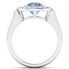 Image 2 : Natural 1.98 CTW Aquamarine & Diamond Ring 14K White Gold - REF-78H8M