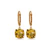Image 1 : Genuine 7.2 ctw Citrine Earrings 14KT Rose Gold - REF-48M3T