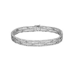 Natural 3.09 CTW Diamond & Bracelet 18K White Gold - REF-442K8R