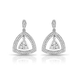 Natural 1.0 CTW Diamond Earrings 14K Gold - REF-120W6H