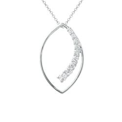 Natural 0.60 CTW Diamond Necklace 14K White Gold - REF-77F4M