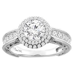 1.24 CTW Diamond Ring 14K White Gold - REF-278V2R
