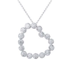 Natural 0.80 CTW Diamond Necklace 14K White Gold - REF-84T6X