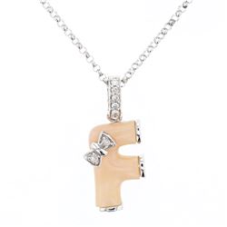 Natural 1.76 CTW Opal & Diamond Necklace 14K White Gold - REF-27W9H