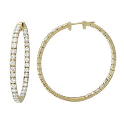 Natural 6.08 CTW Diamond Earrings 14K Yellow Gold - REF-687K6R