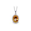 Image 1 : Genuine 4.88 ctw Citrine & Diamond Necklace 14KT White Gold - REF-70Y2F