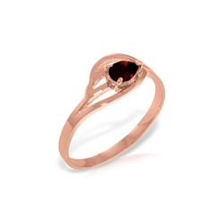 Genuine 0.30 CTW Garnet Ring 14KT Rose Gold - REF-30X5M