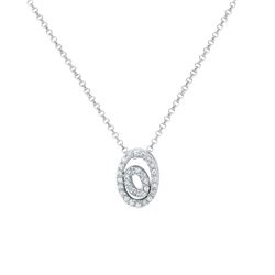 Natural 0.14 CTW Diamond Necklace 18K White Gold - REF-27K2R