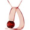 Genuine 1 ctw Garnet Necklace 14KT Rose Gold - REF-50T5A