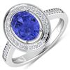 Natural 1.82 CTW Tanzanite & Diamond Ring 14K White Gold - REF-64H8M