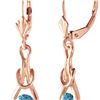 Image 1 : Genuine 1.30 ctw Blue Topaz Earrings 14KT Rose Gold - REF-49K3V