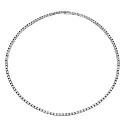 Natural 11.24 CTW Diamond Necklace 18K White Gold - REF-1535T4X
