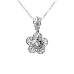 Natural 0.43 CTW Diamond Necklace 18K White Gold - REF-80F3M
