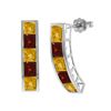 Image 1 : Genuine 4.5 ctw Citrine & Garnet Earrings 14KT White Gold - REF-38A5K