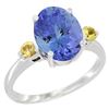 Image 1 : 2.63 CTW Tanzanite & Yellow Sapphire Ring 10K White Gold - REF-57V2R