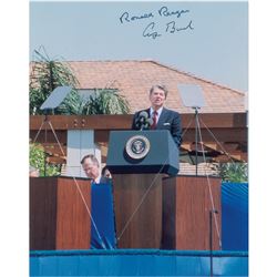 Ronald Reagan and George Bush Signed Photograph
