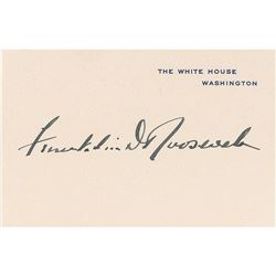 Franklin D. Roosevelt Signed White House Card