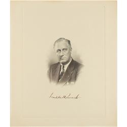 Franklin D. Roosevelt Signed Engraving