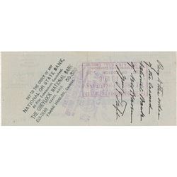 William H. Taft Signed Check