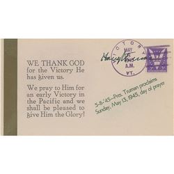 Harry S. Truman Signed WWII Cover