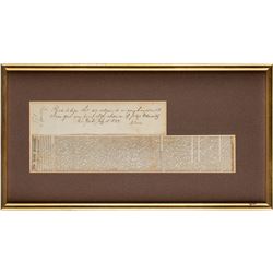 Aaron Burr Document Signed