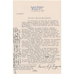 Amleto Giovanni Cicognani Typed Letter Signed