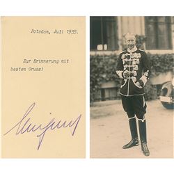 Crown Prince Wilhelm Signed Photograph