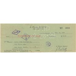 J. Paul Getty Signed Check