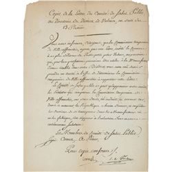 Lazare Carnot Letter Signed