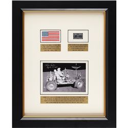 Dave Scott Signed Flown Flag and License Plate Display