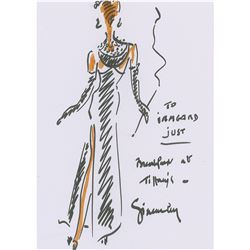 Hubert de Givenchy Signed Sketch