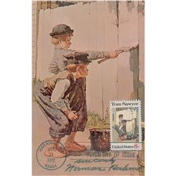 Norman Rockwell Signed Postcard