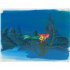 Image 1 : Ariel, Flounder, and Sebastian production cel and production background from The Little Mermaid TV S